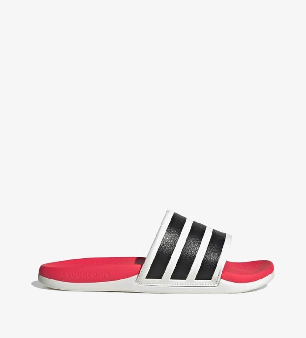 Adidas Crystal White Core Black Lucid Red Adidas Adilette Comfort