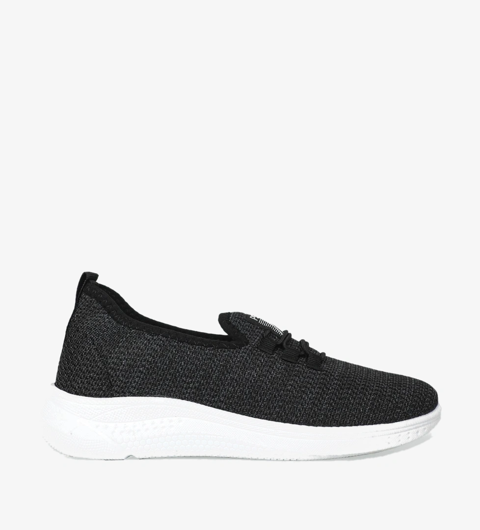 Günlük Triko Nefes Alır Siyah Beyaz Unisex Spor Ayakkabı 066