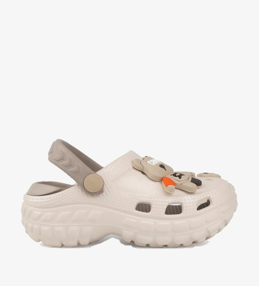 Çocuk Emoji Detaylı Terlik/Sandalet Ekru Çocuk Sandalet TWİNGO 960