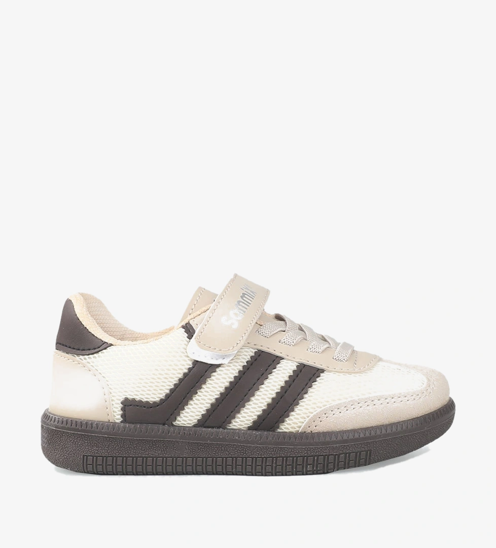 Hafi Rahat Taban Anoraklı Sneaker Bej Kahve Çocuk Spor Ayakkabı SAMMİX 047 FİLET