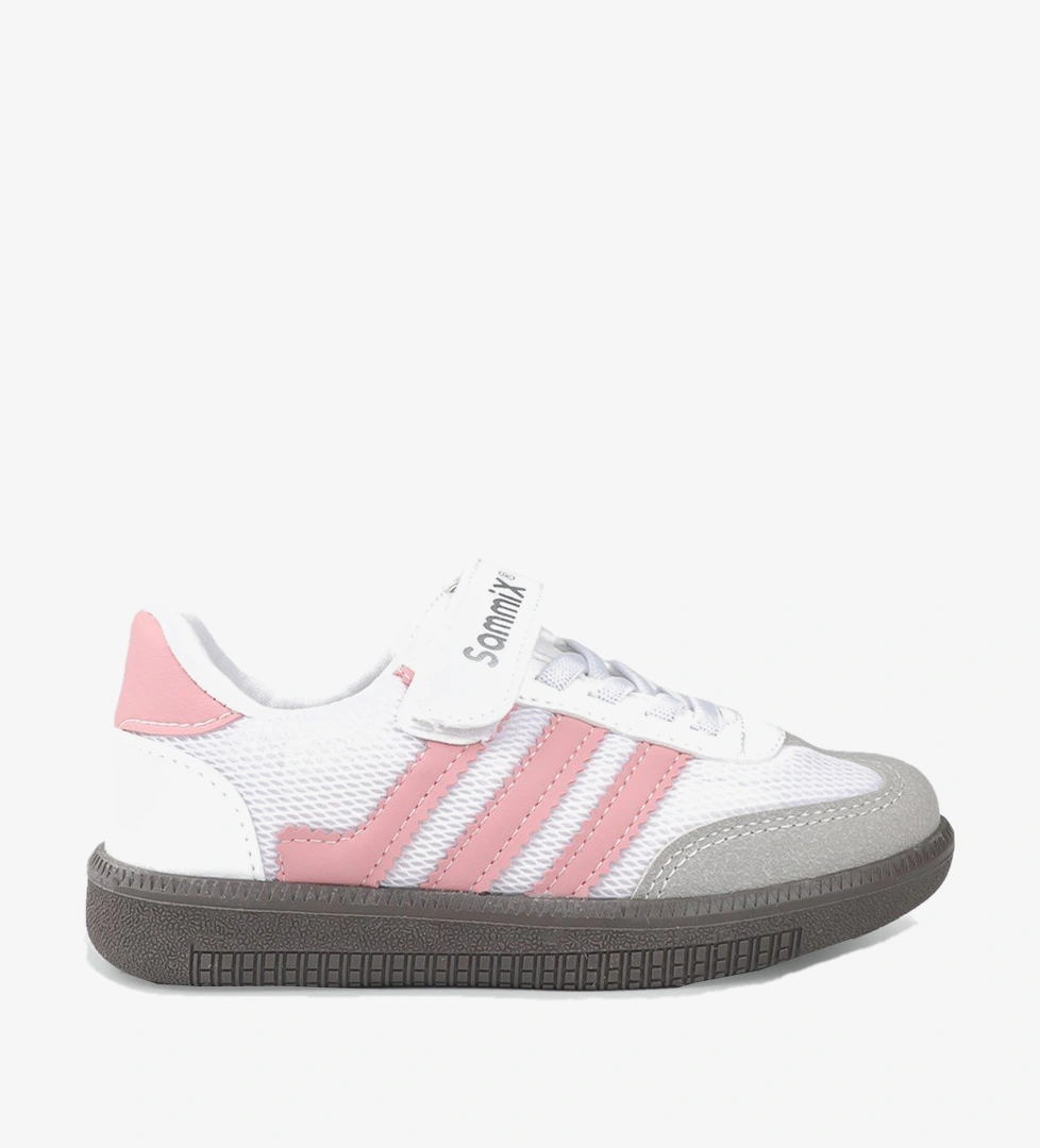 Hafi Rahat Taban Anoraklı Sneaker Beyaz Pudra Çocuk Spor Ayakkabı SAMMİX 047 FİLET