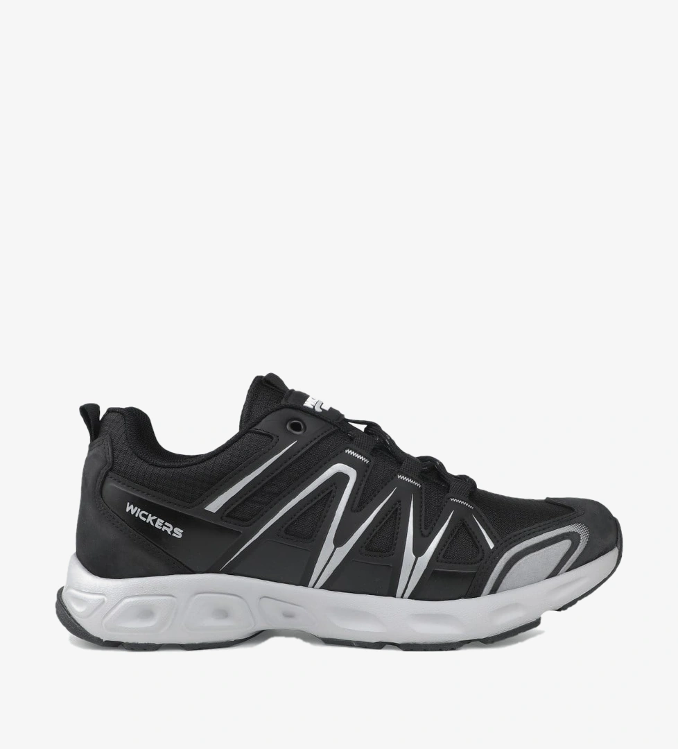 Rahat Bağcıklı Sneaker Siyah Beyaz Erkek Spor Ayakkabı WİCKERS 3091