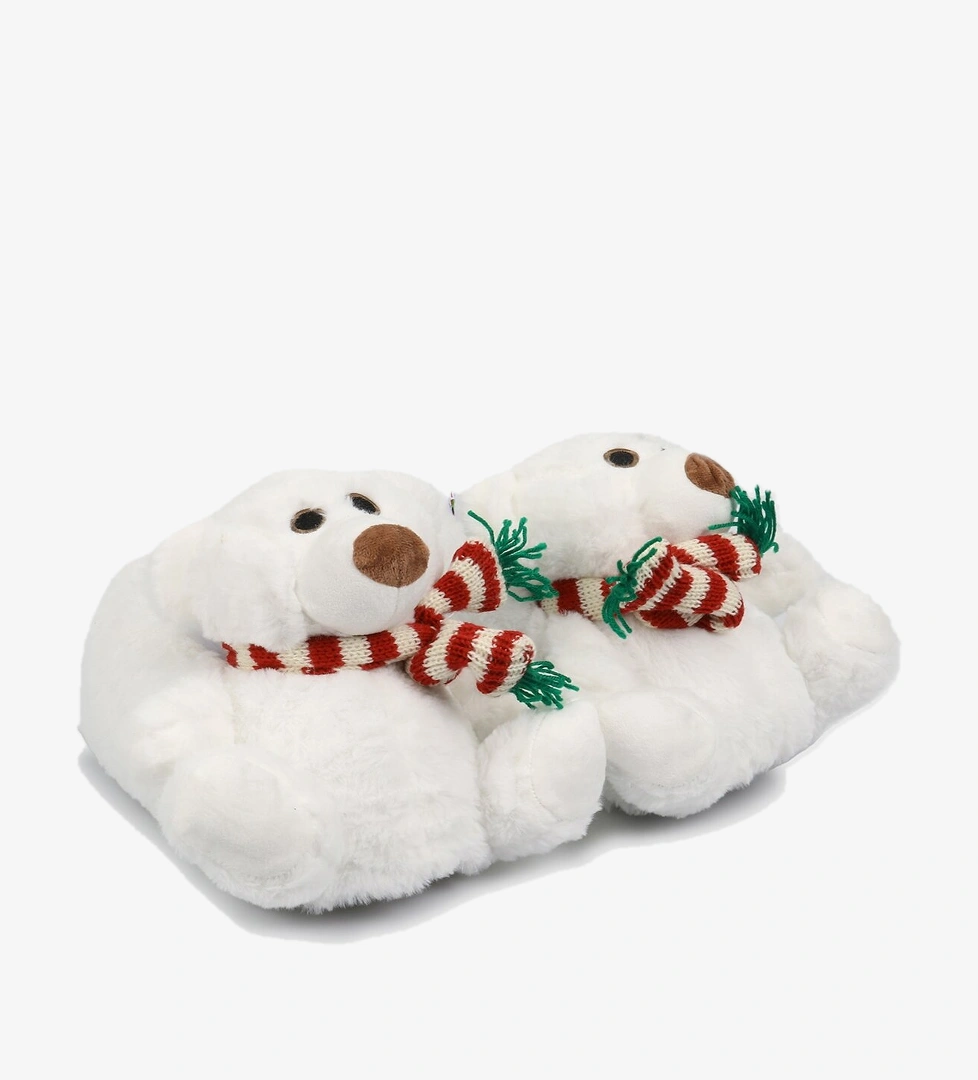 Beyaz Kadın Ev Terliği - Görsel 1