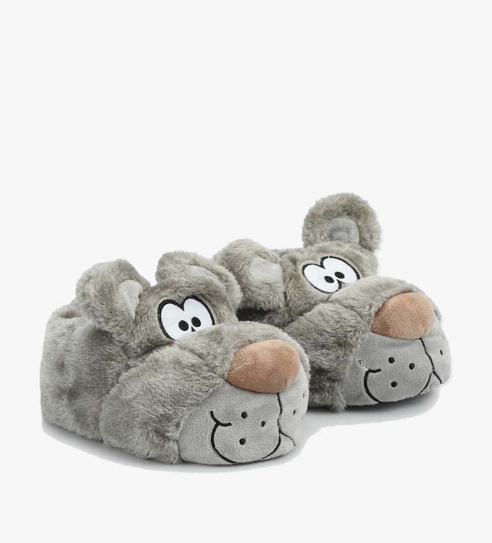 Gri Erkek Çocuk Ev Terliği - Görsel 1