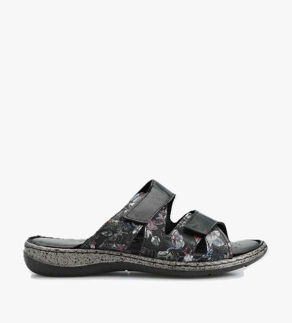 Siyah Deri Kadın Konfor Terlik - Görsel 1