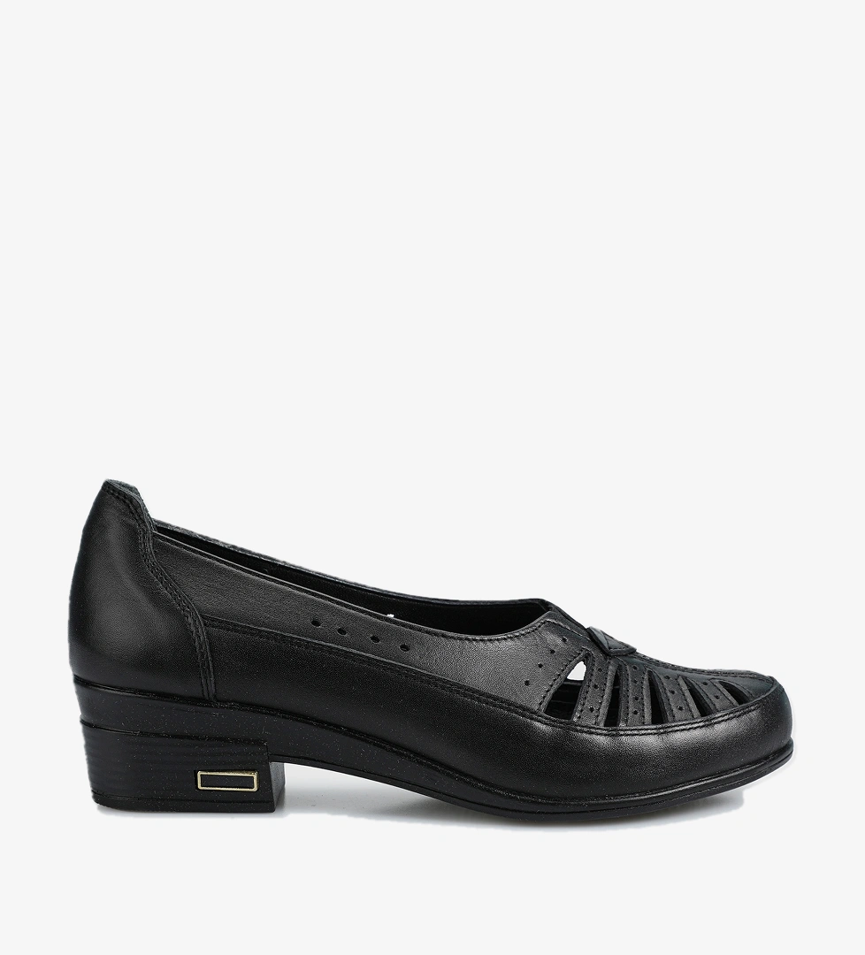 Siyah Deri Kadın Ayakkabı - Görsel 1