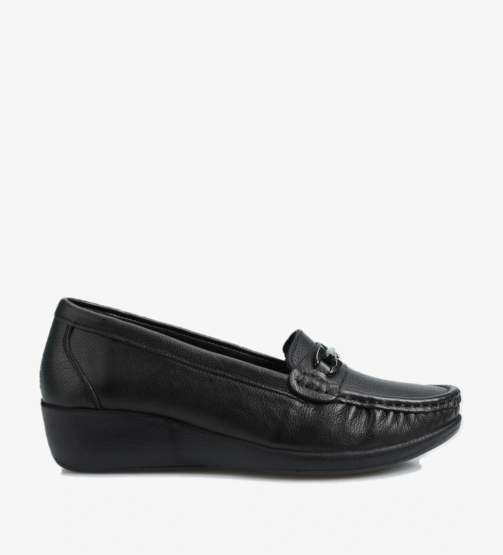 Siyah Deri Kadın Ayakkabı - Görsel 1