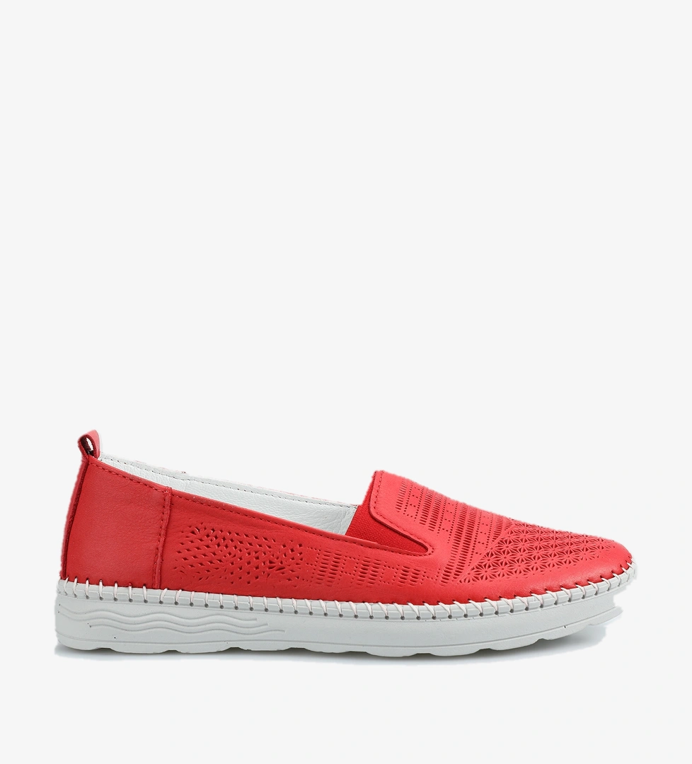 Kırmızı Deri Kadın Ayakkabı - Görsel 1