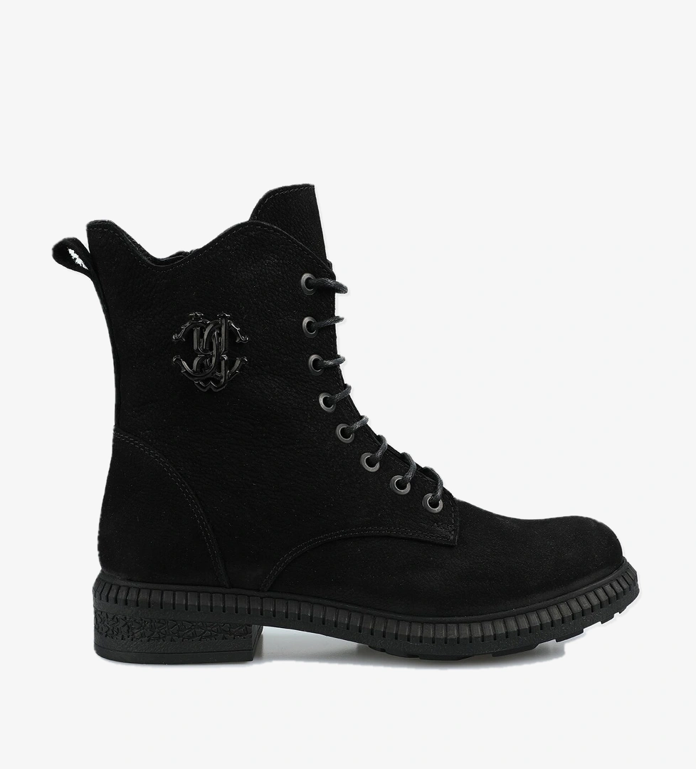 Siyah Deri Kadın Bot - Görsel 1