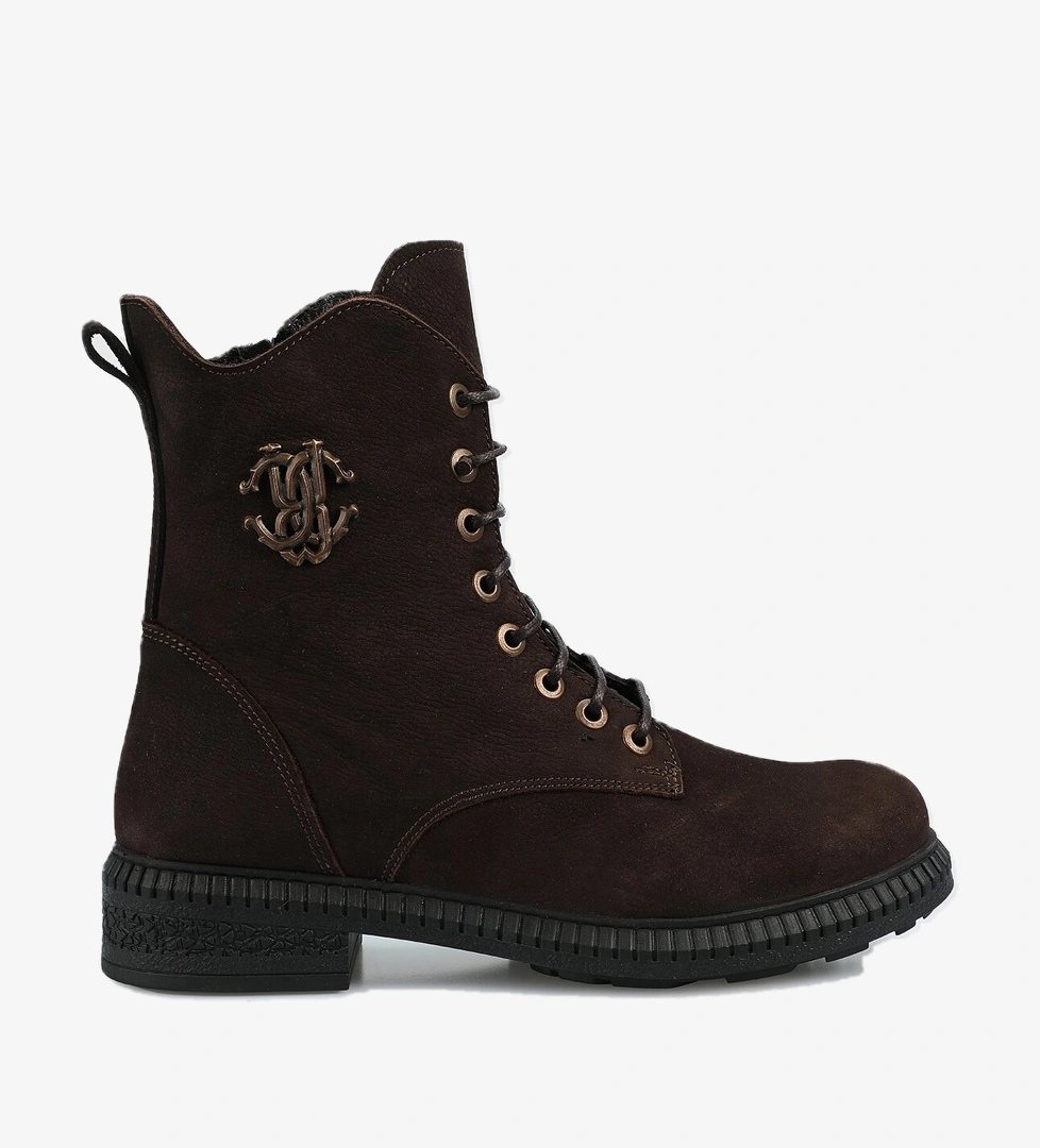 Kahve Deri Kadın Bot - Görsel 1