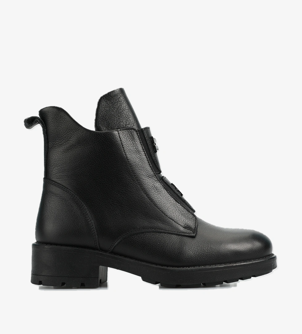 Siyah Deri Kadın Bot - Görsel 1