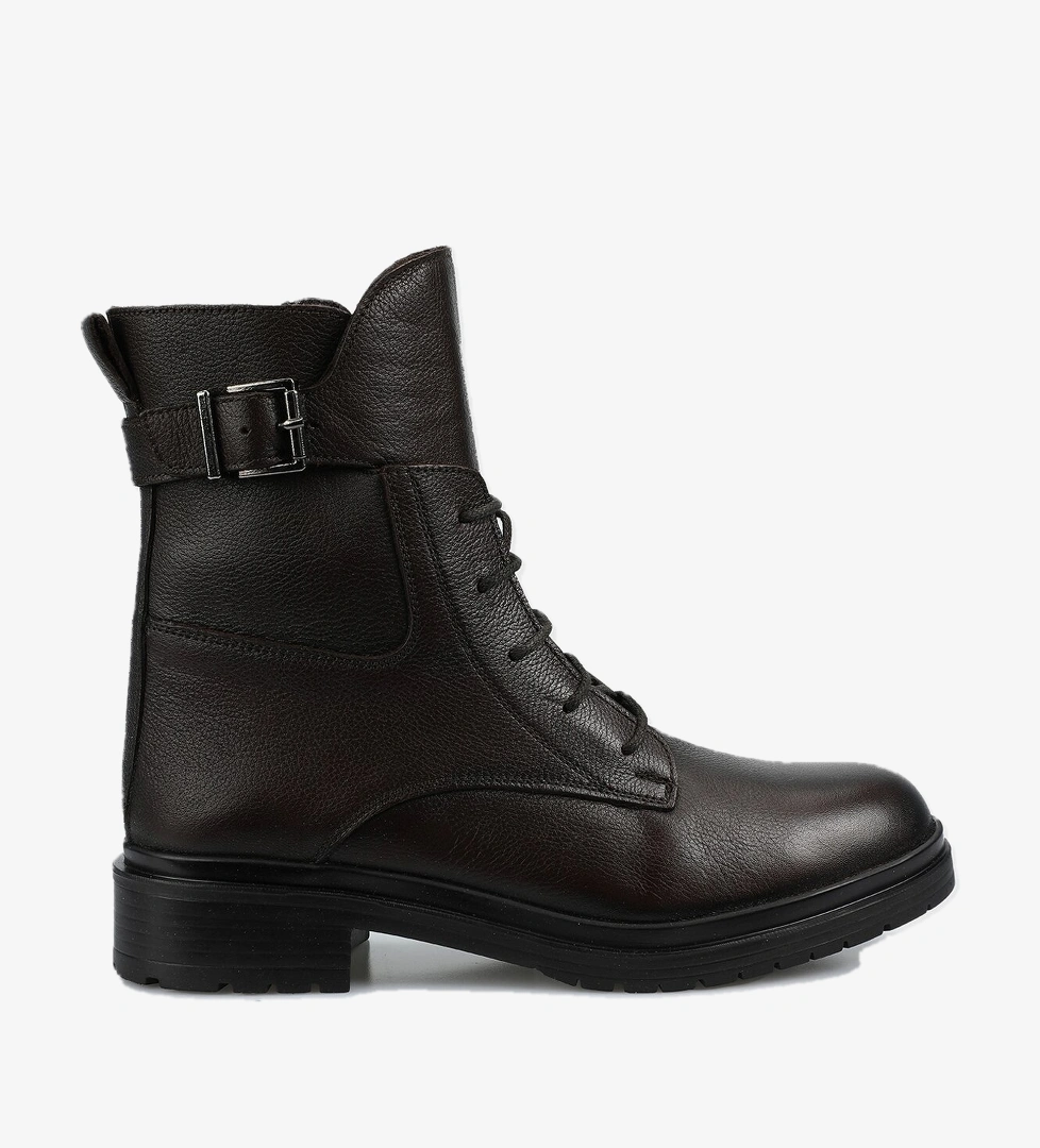 Kahve Deri Kadın Bot - Görsel 1