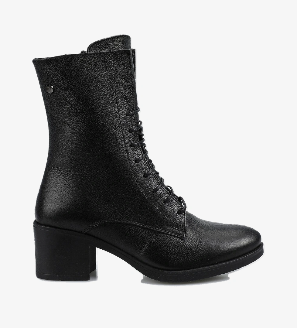 Siyah Deri Kadın Bot - Görsel 1