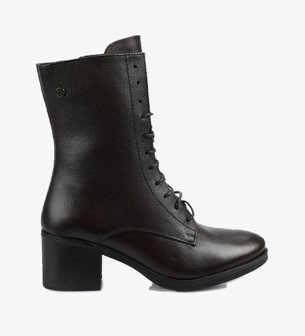 Kahve Deri Kadın Bot - Görsel 1