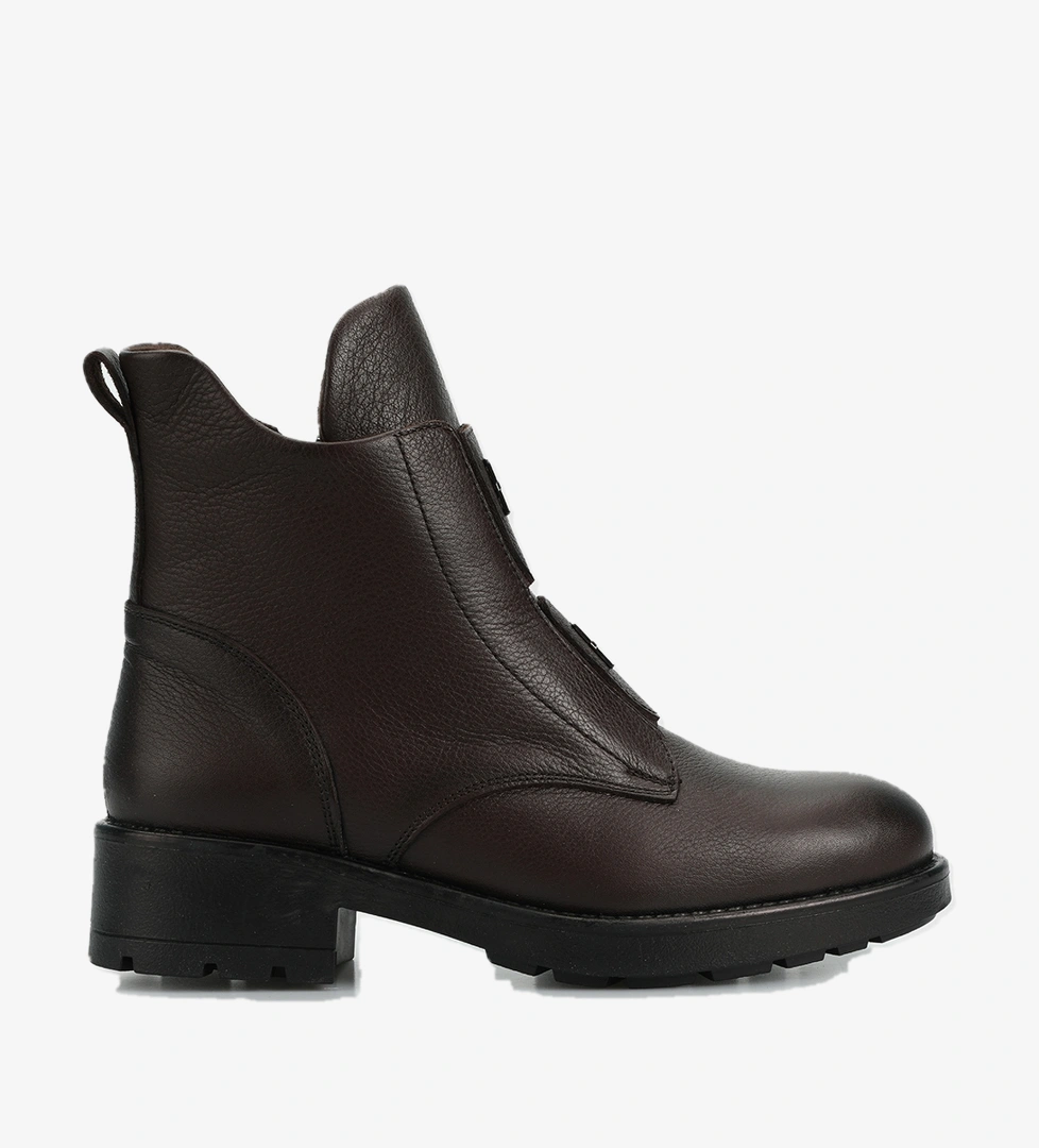 Kahve Deri Kadın Bot - Görsel 1