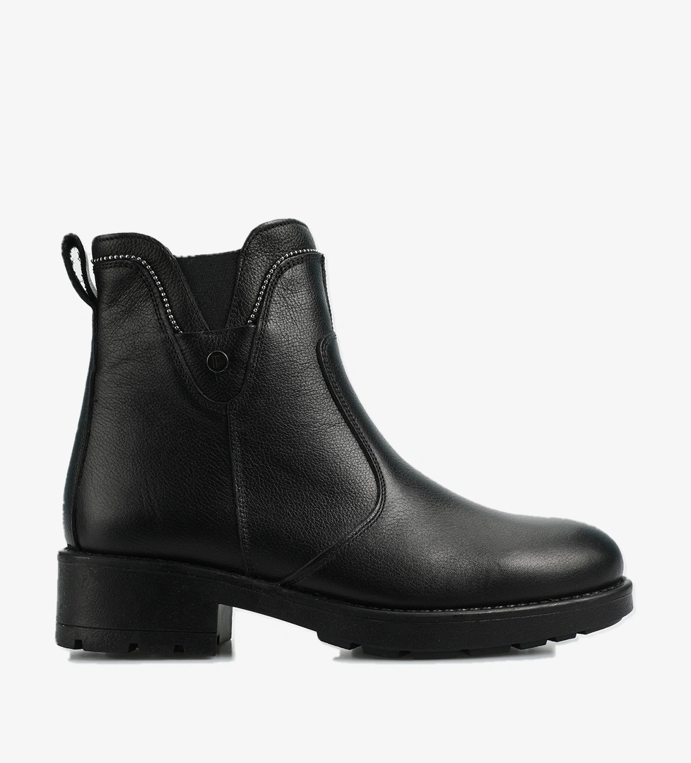 Siyah Deri Kadın Bot - Görsel 1