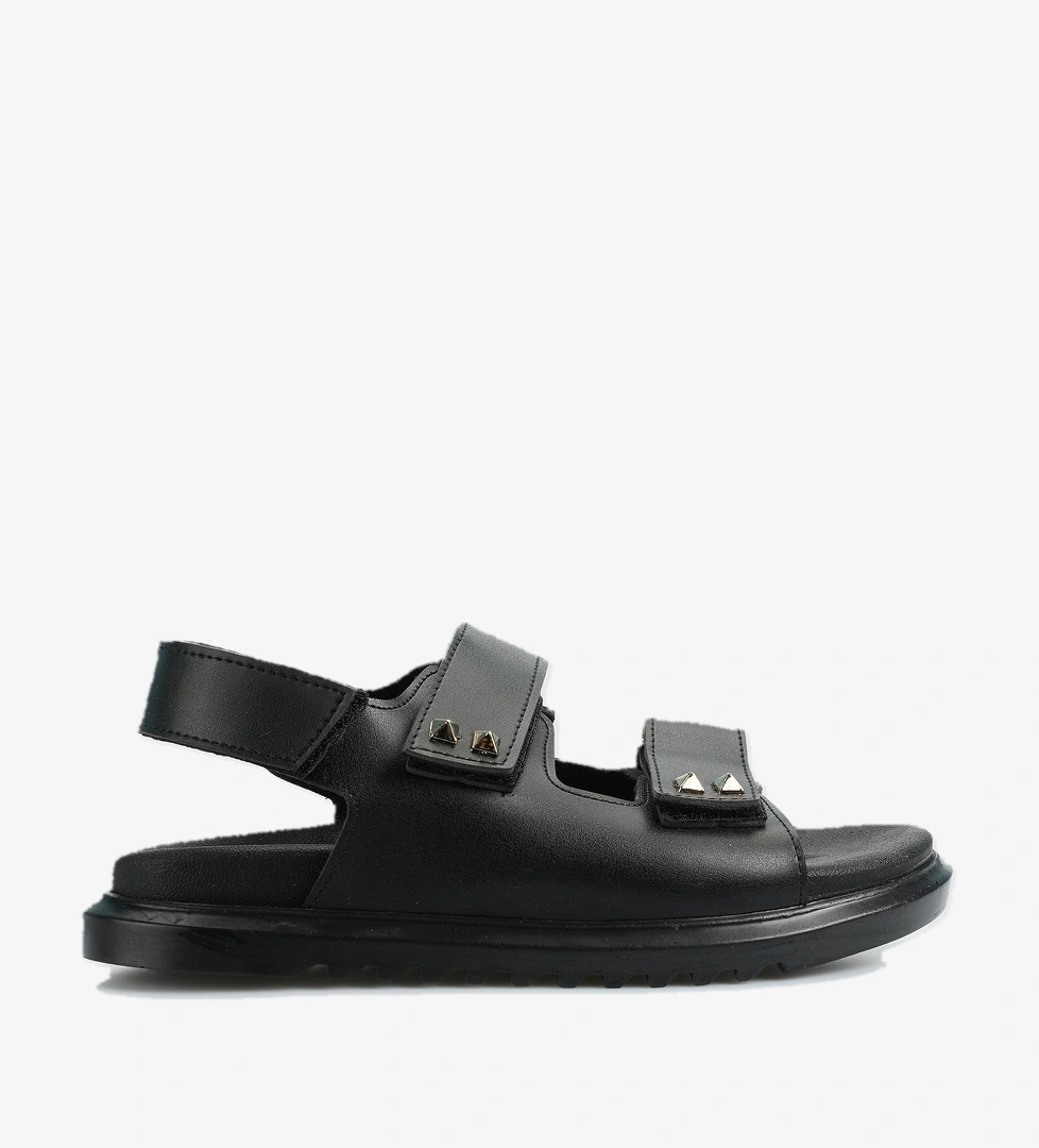 Siyah Kadın Düz Sandalet - Görsel 1