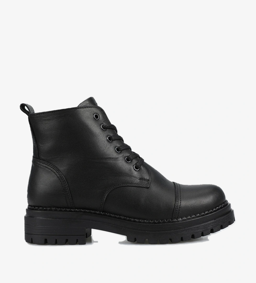 Siyah Deri Kadın Bot - Görsel 1