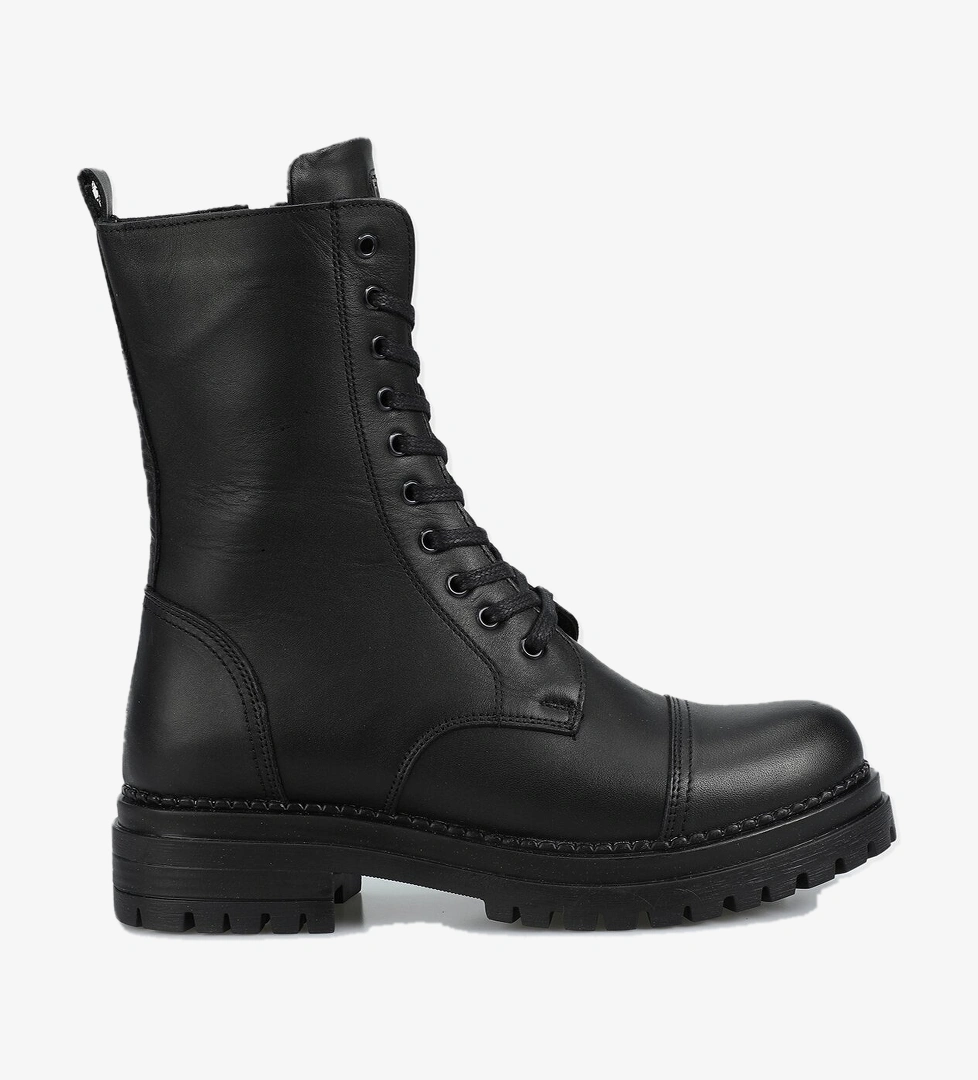 Siyah Deri Kadın Bot - Görsel 1