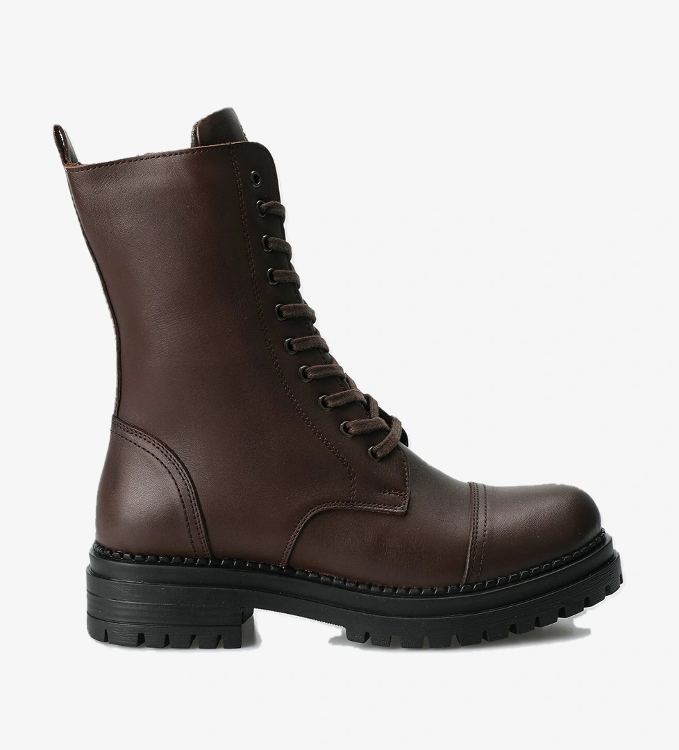 Kahve Deri Kadın Bot - Görsel 1