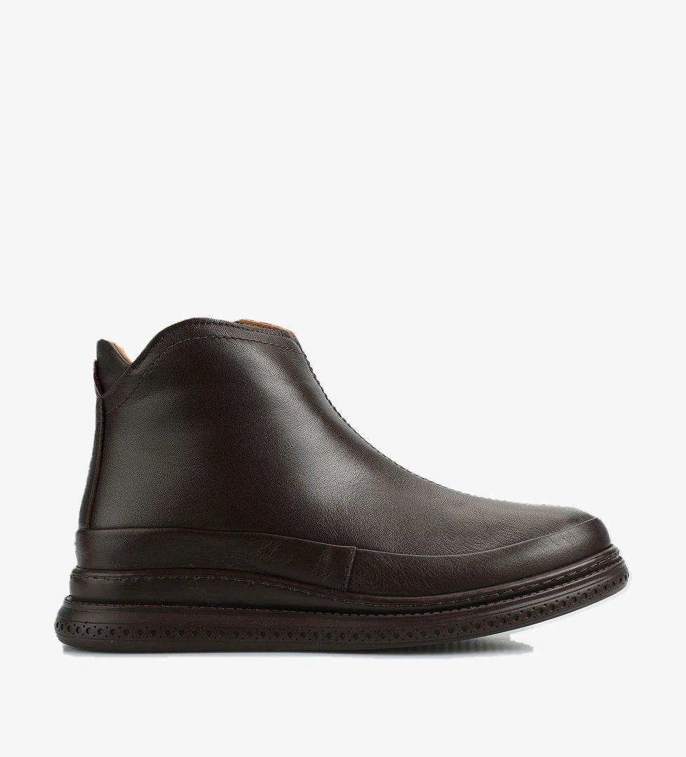 Kahve Deri Kadın Bot - Görsel 1