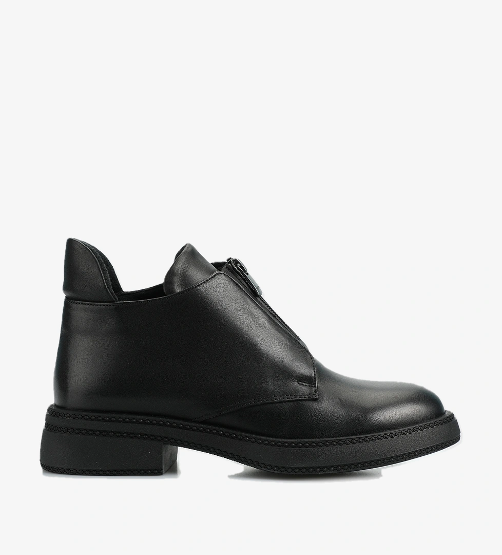 Siyah Deri Kadın Bot - Görsel 1