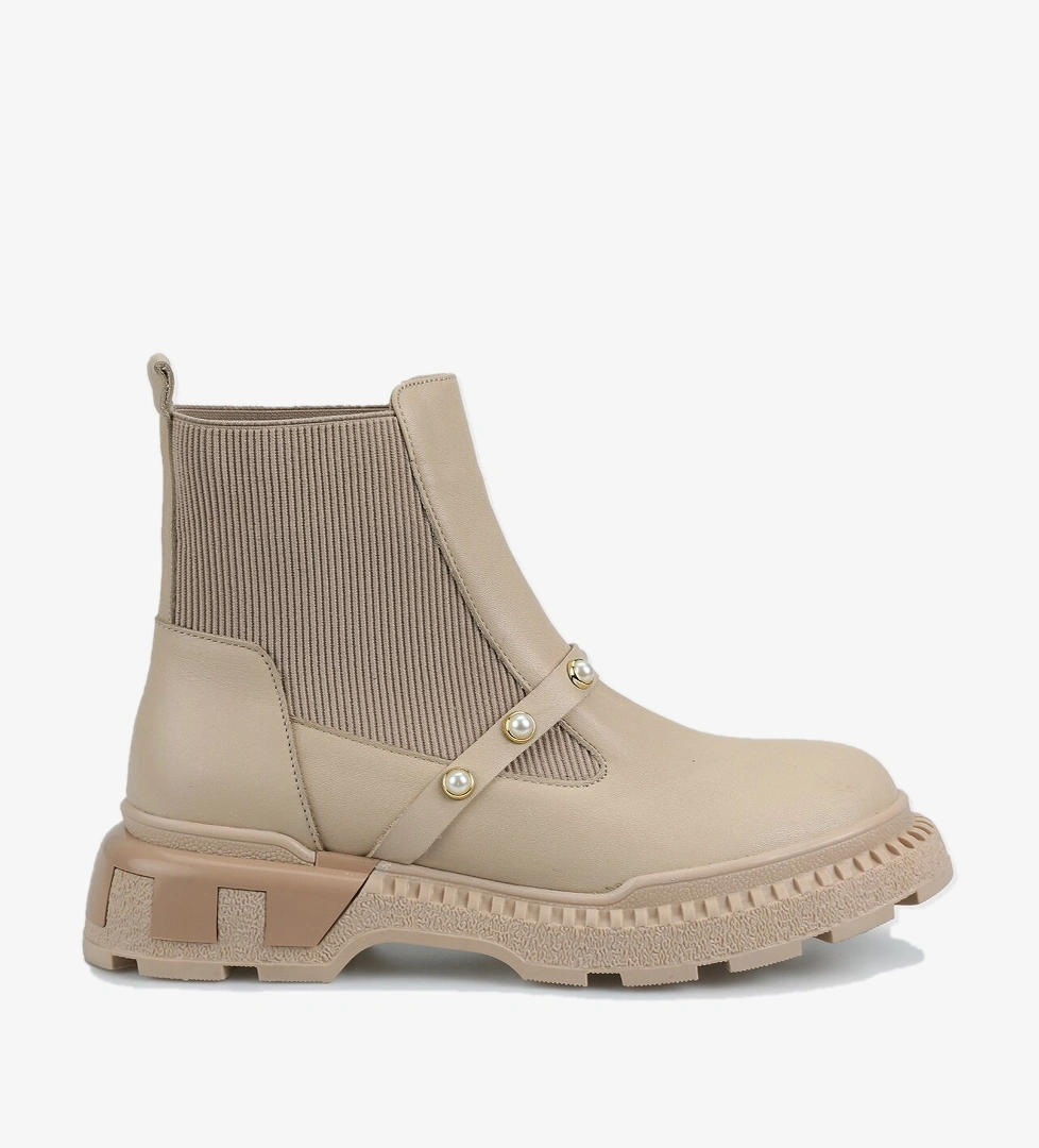 Bej Deri Kadın Bot - Görsel 1