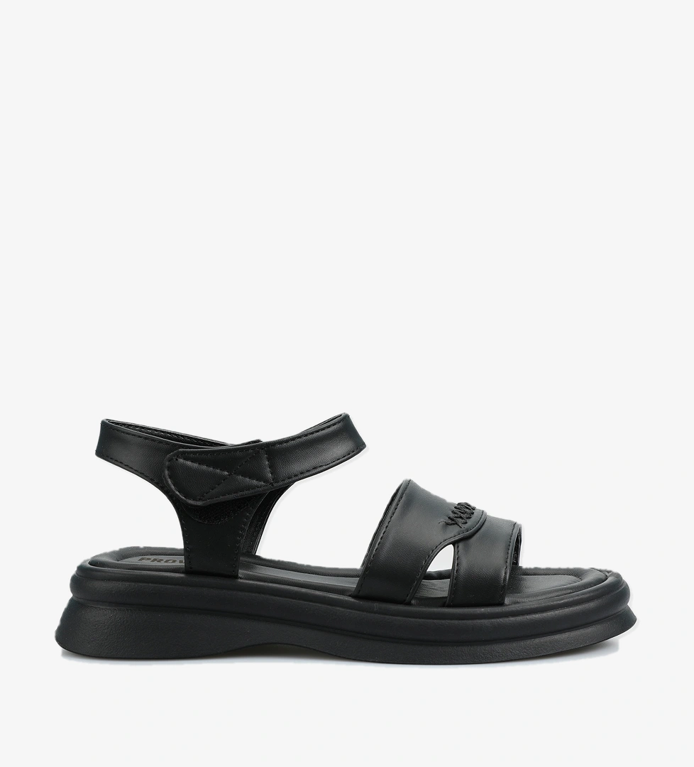 Siyah Kadın Düz Sandalet - Görsel 1