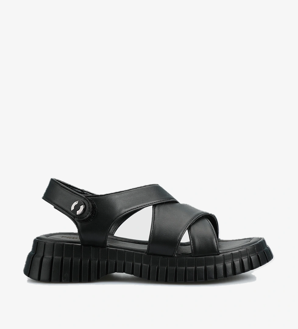 Siyah Kadın Düz Sandalet - Görsel 1