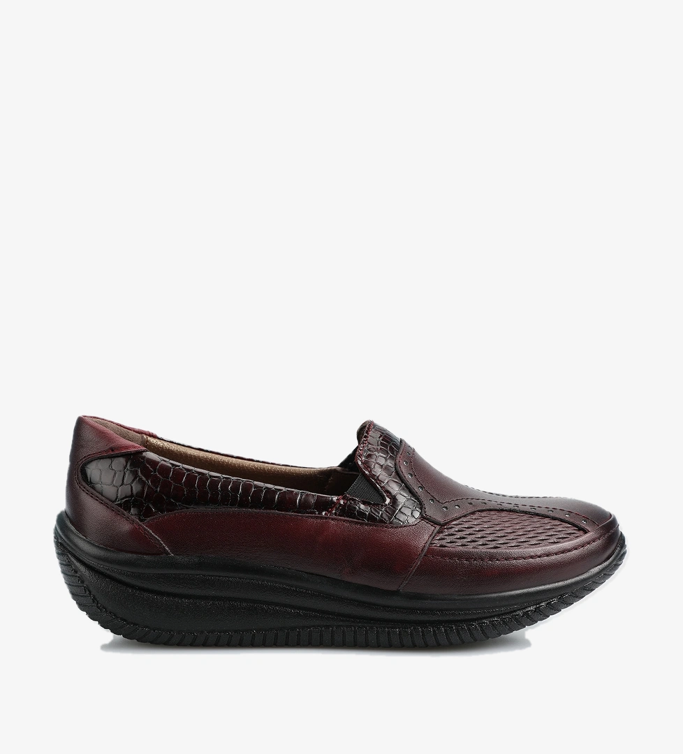 Bordo Deri Kadın Ayakkabı - Görsel 1