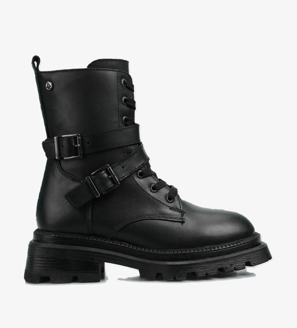 Yellen Siyah Deri Kadın Bot - Görsel 1