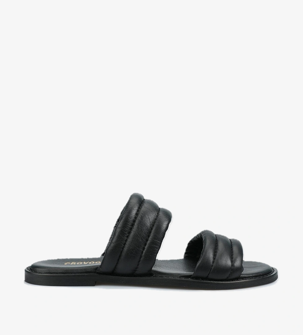 Siyah Deri Kadın Terlik - Görsel 1