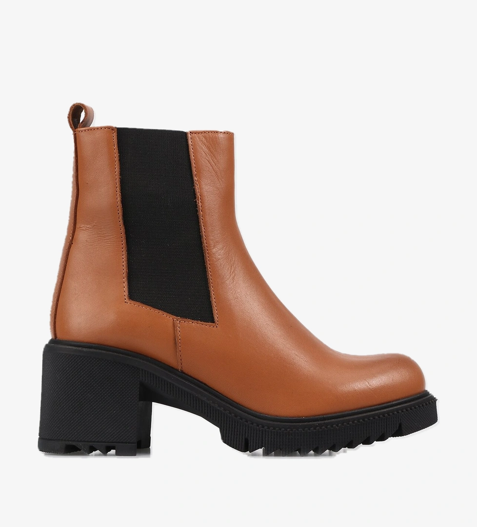 Taba-Kahve Deri Kadın Bot - Görsel 1