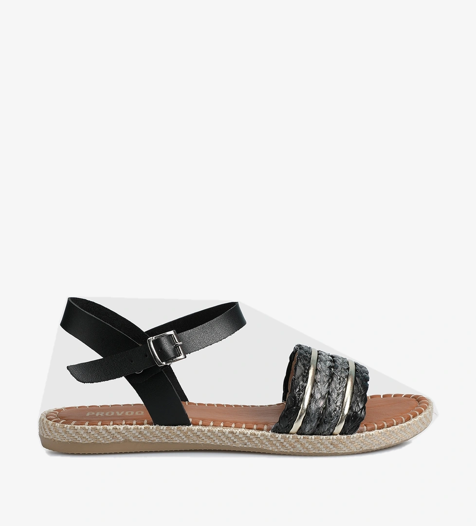 Siyah Kadın Düz Sandalet - Görsel 1