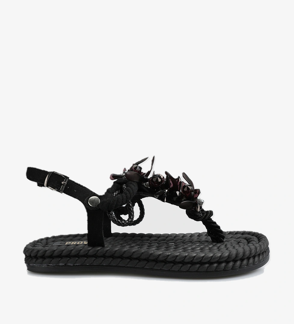 Siyah Kadın Düz Sandalet - Görsel 1