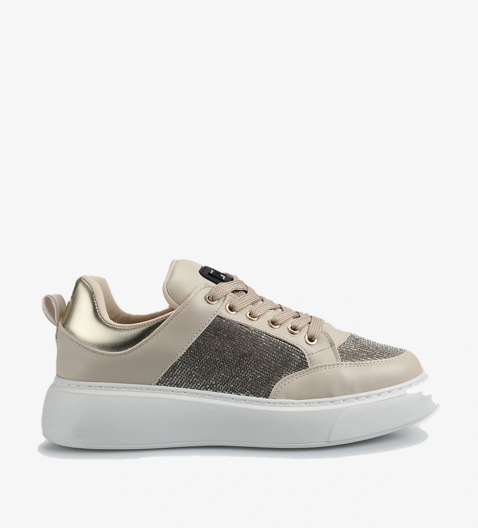 Bej Kadın Sneaker - Görsel 1