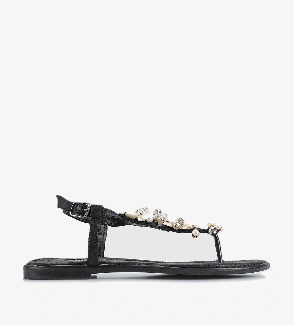 Siyah Kadın Düz Sandalet - Görsel 1