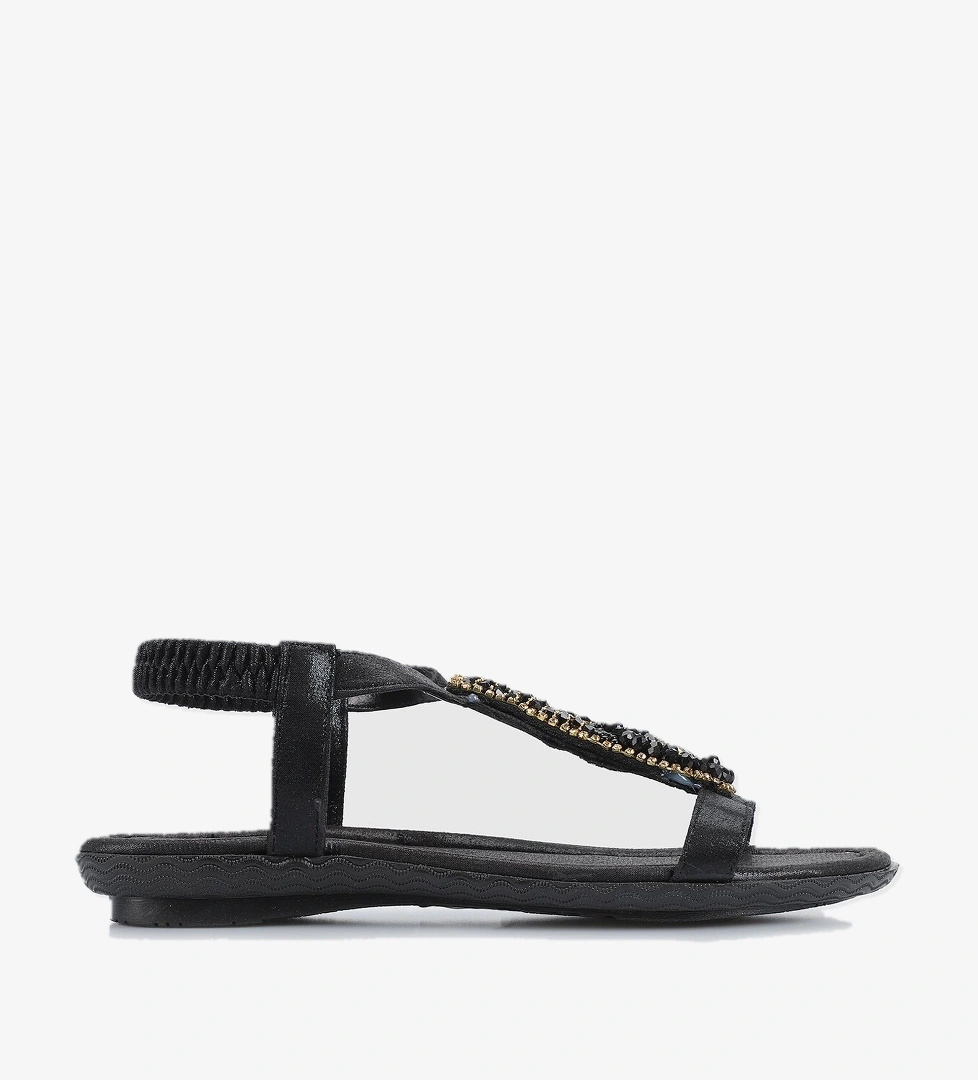 Siyah Kadın Düz Sandalet - Görsel 1