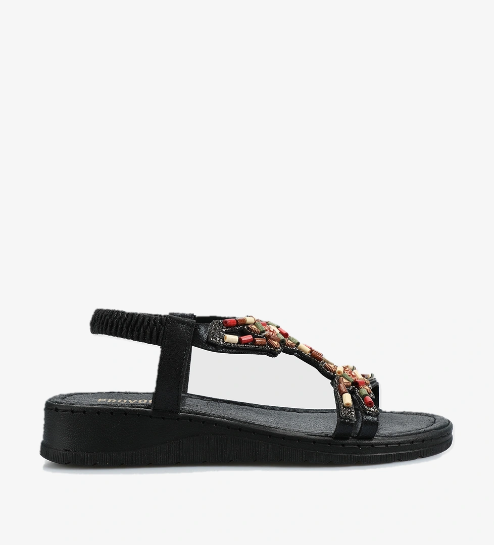 Siyah Kadın Düz Sandalet - Görsel 1