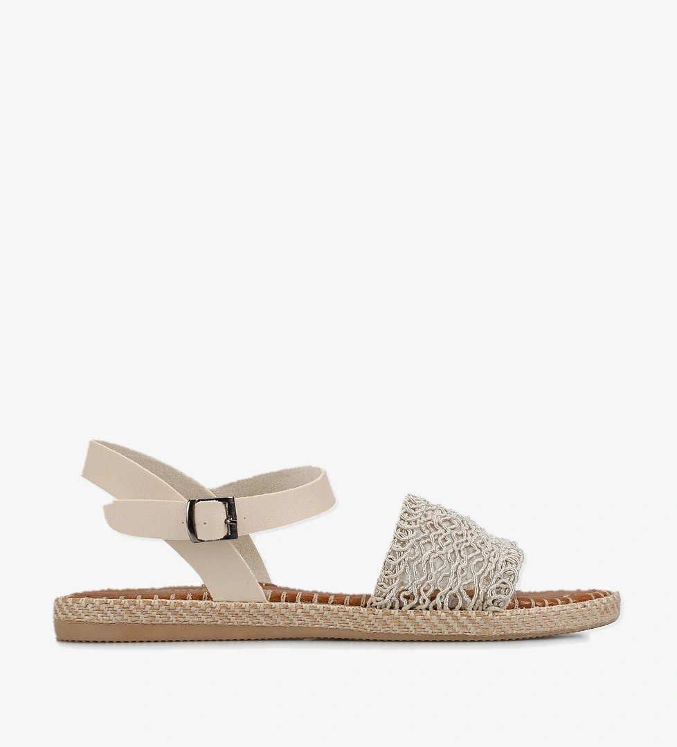 Bej Kadın Düz Sandalet - Görsel 1