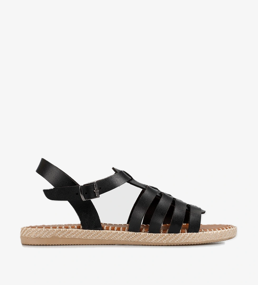 Siyah Kadın Düz Sandalet - Görsel 1