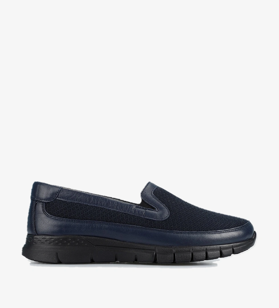 Lacivert Deri Kadın Ayakkabı - Görsel 1