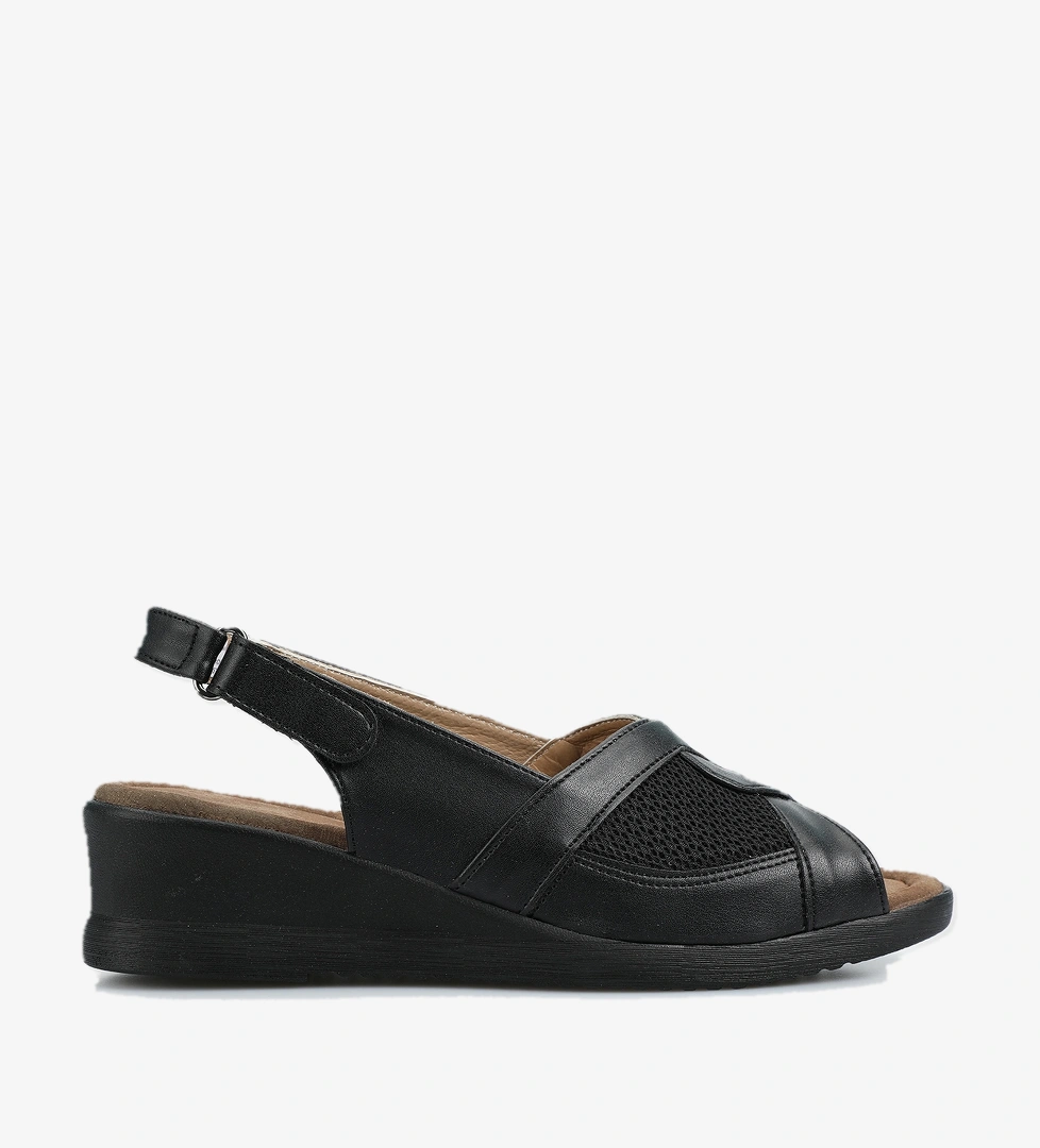 Siyah Kadın Konfor Sandalet - Görsel 1