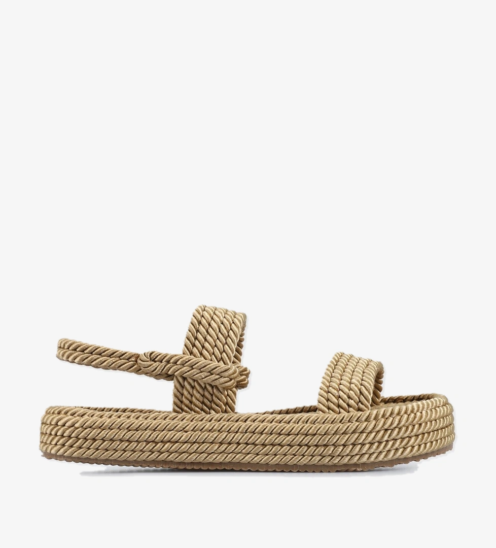 Bej Kadın Düz Sandalet - Görsel 1