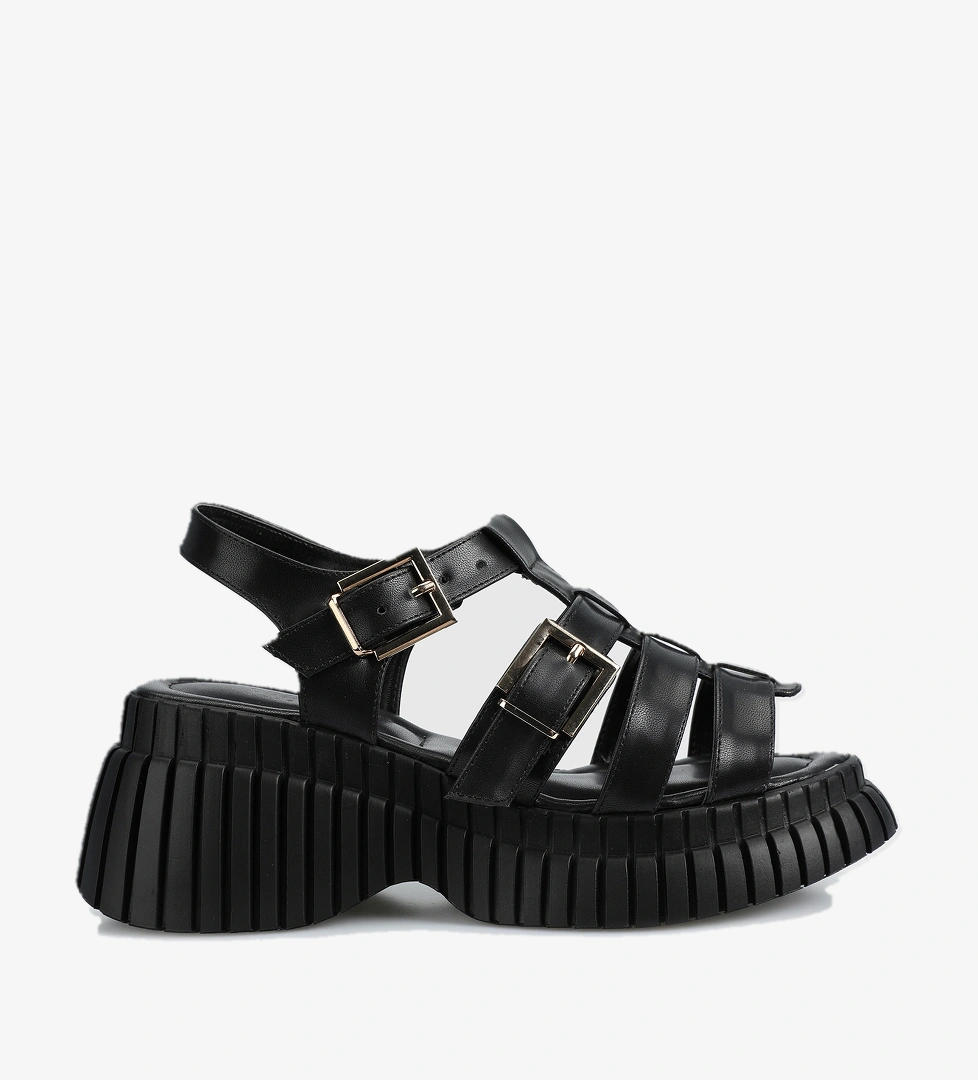 Siyah Kadın Düz Sandalet - Görsel 1