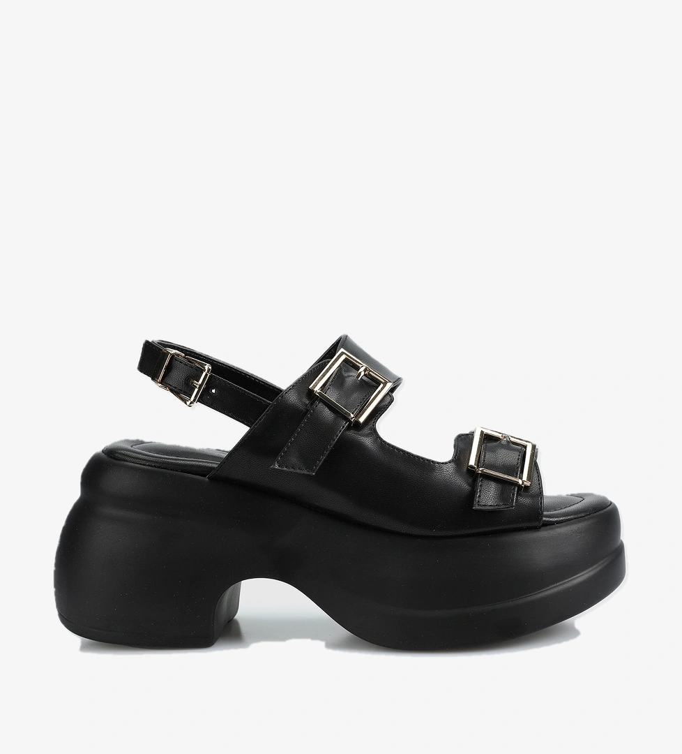 Siyah Kadın Düz Sandalet - Görsel 1