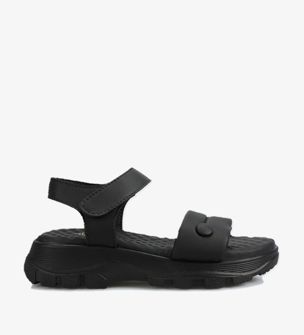Siyah Kadın Düz Sandalet - Görsel 1