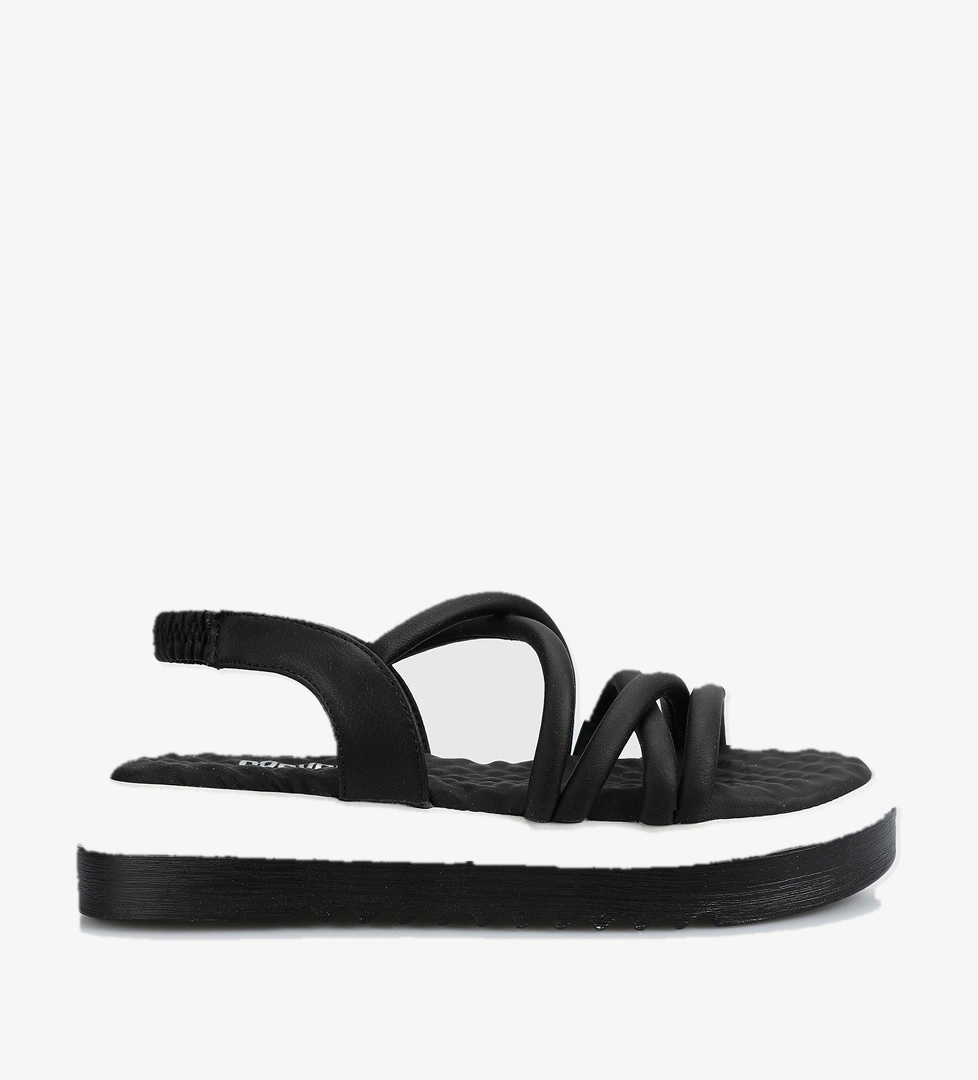 Siyah Kadın Düz Sandalet - Görsel 1