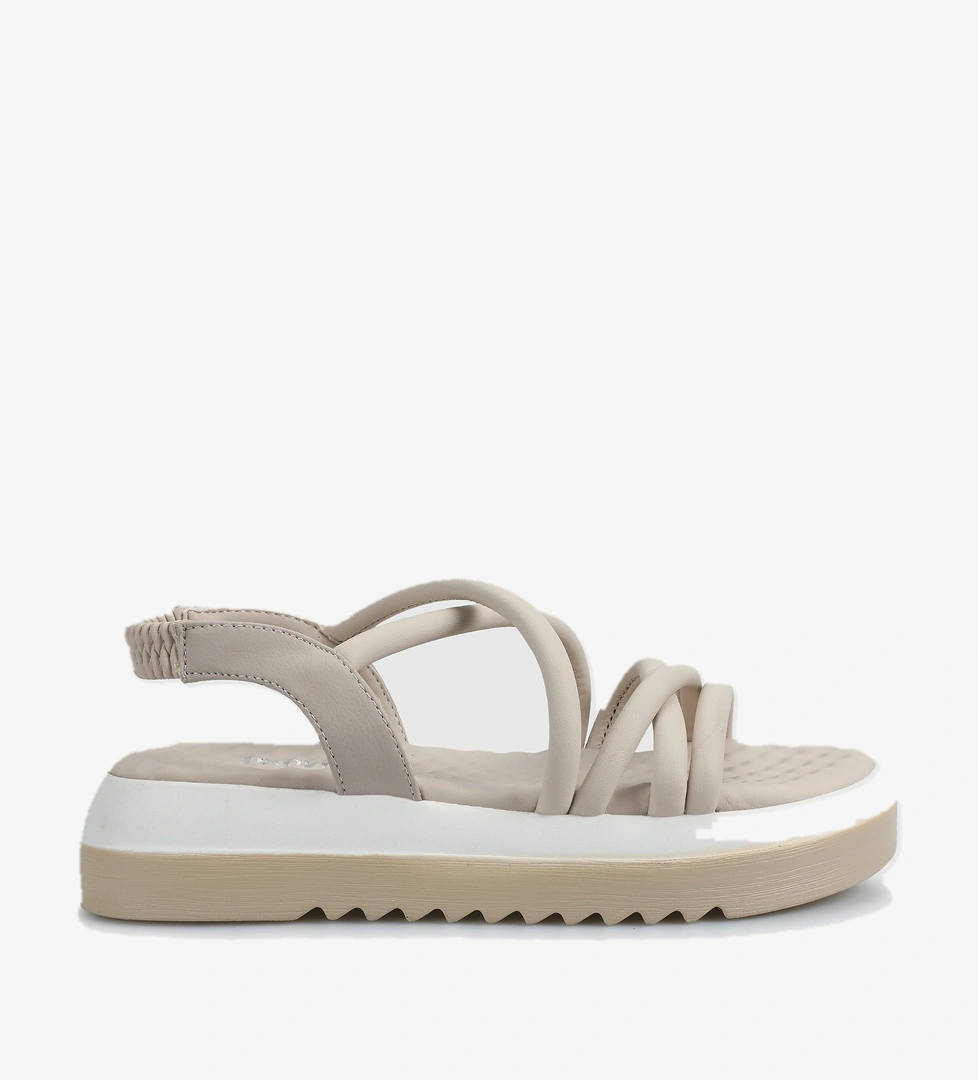 Bej Kadın Düz Sandalet - Görsel 1