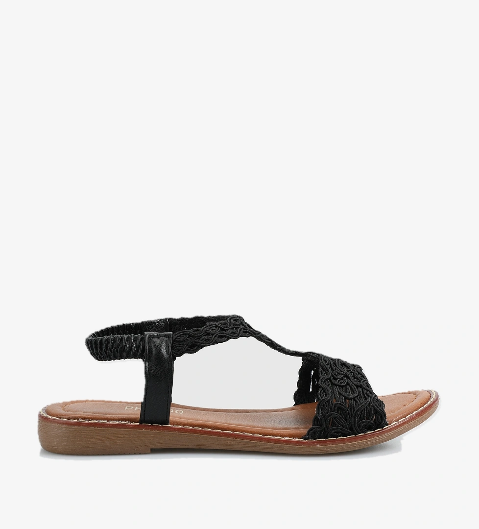 Siyah Kadın Düz Sandalet - Görsel 1